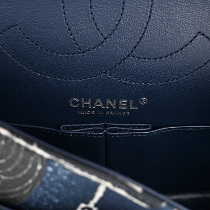 Chanel Jersey Quilted Camellia 2.55 Reissue 225 Flap Navy Blue 6 of 9
