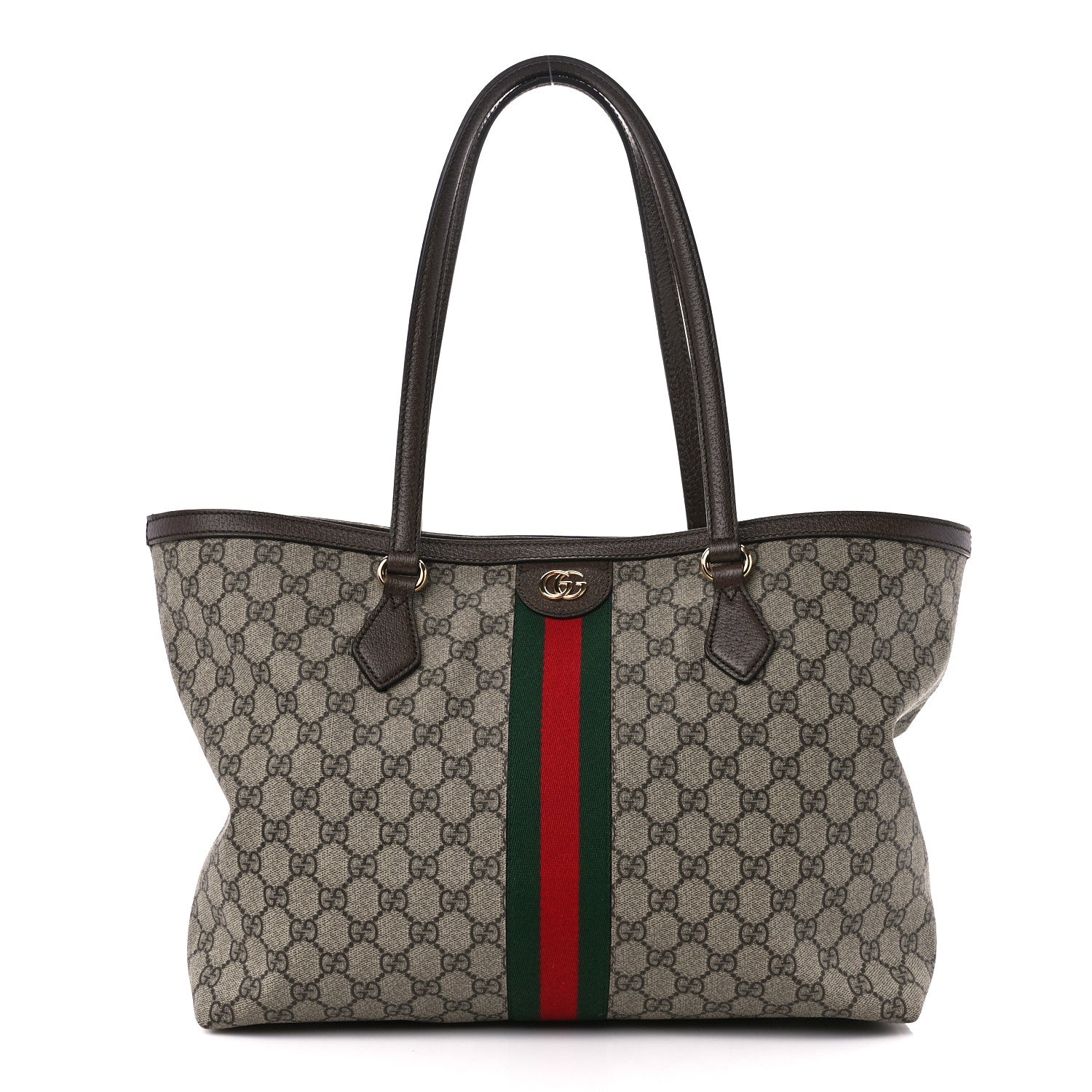Gucci GG Supreme Monogram Medium Ophidia Shopping Tote Brown 1 of 11