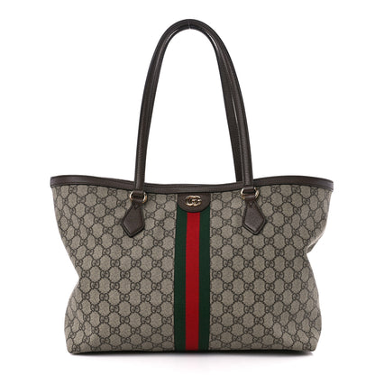 Gucci GG Supreme Monogram Medium Ophidia Shopping Tote Brown 1 of 11