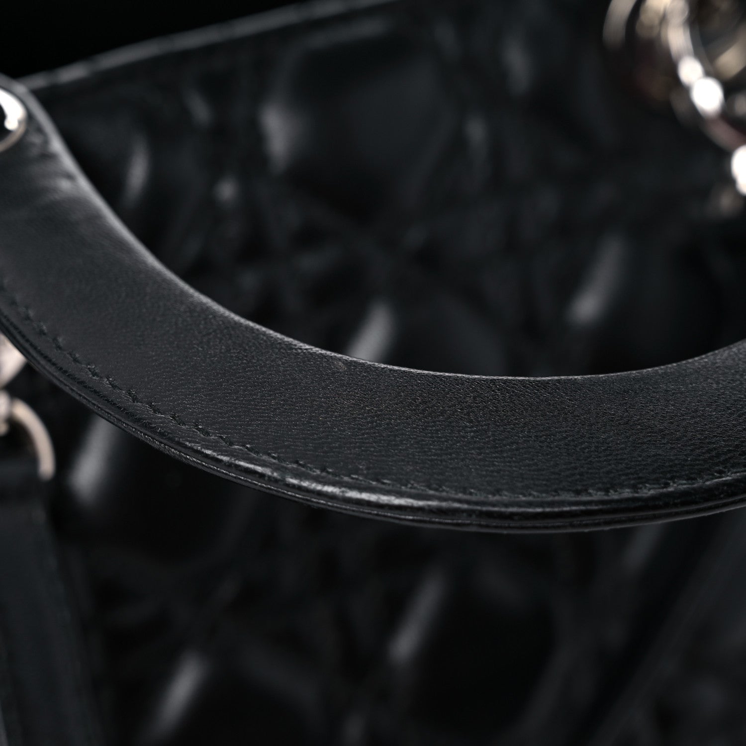 Christian Dior Lambskin Cannage Medium Lady Dior Black 18 of 18