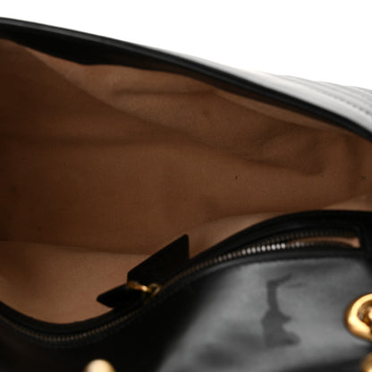 Gucci Calfskin Matelasse Small GG Marmont Shoulder Bag Black 10 of 11