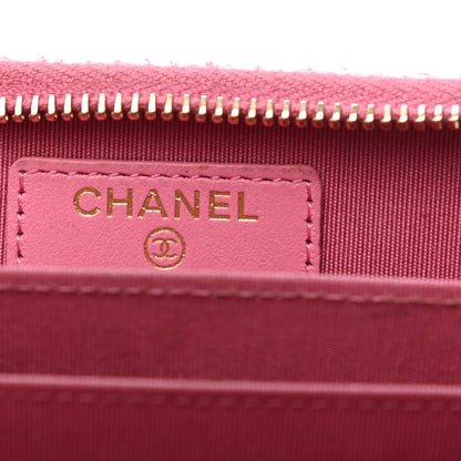 Chanel Lambskin Quilted Chanel 19 Zip Around Coin Purse Wallet Pink 23 of 25