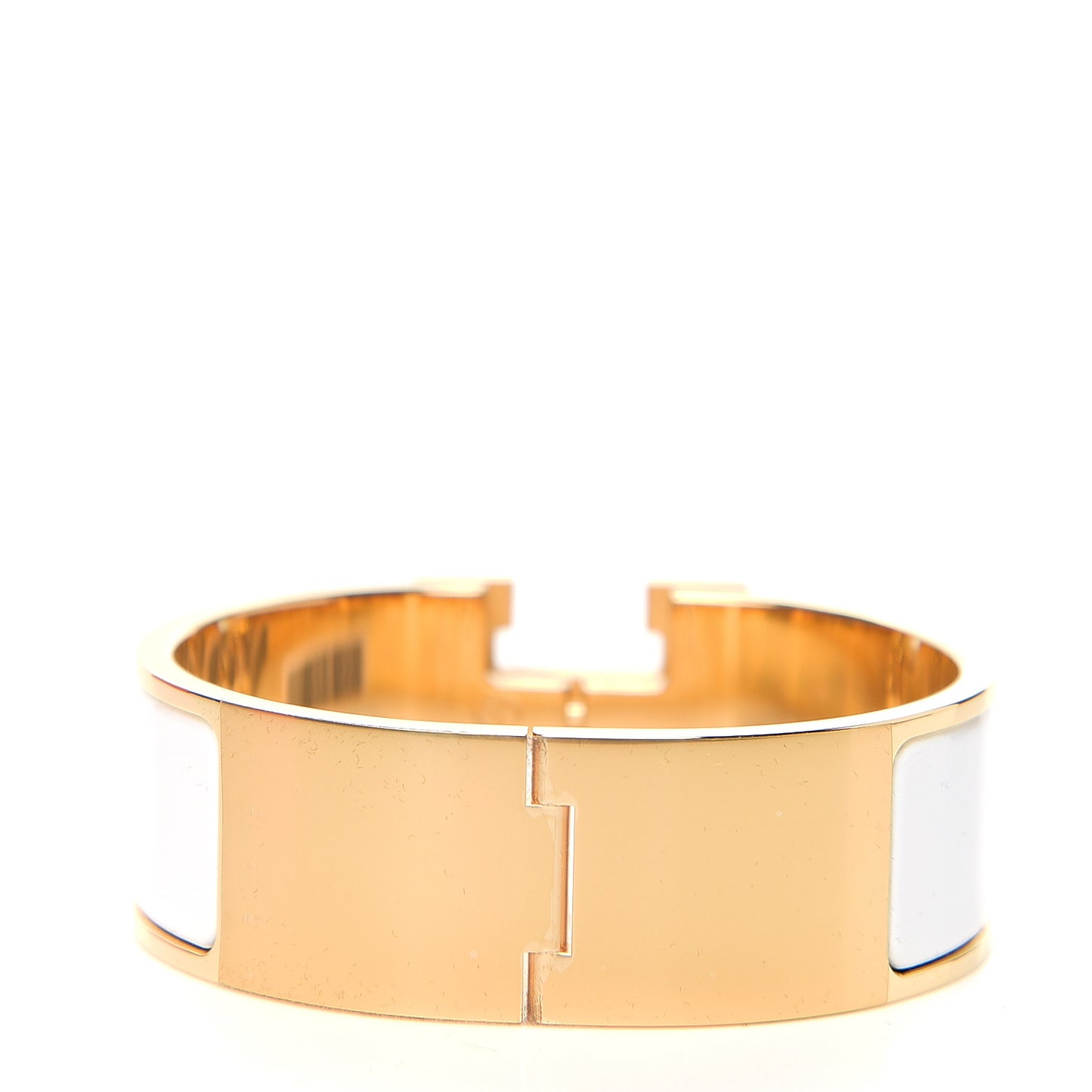 Enamel Wide Clic Clac H Bracelet PM White