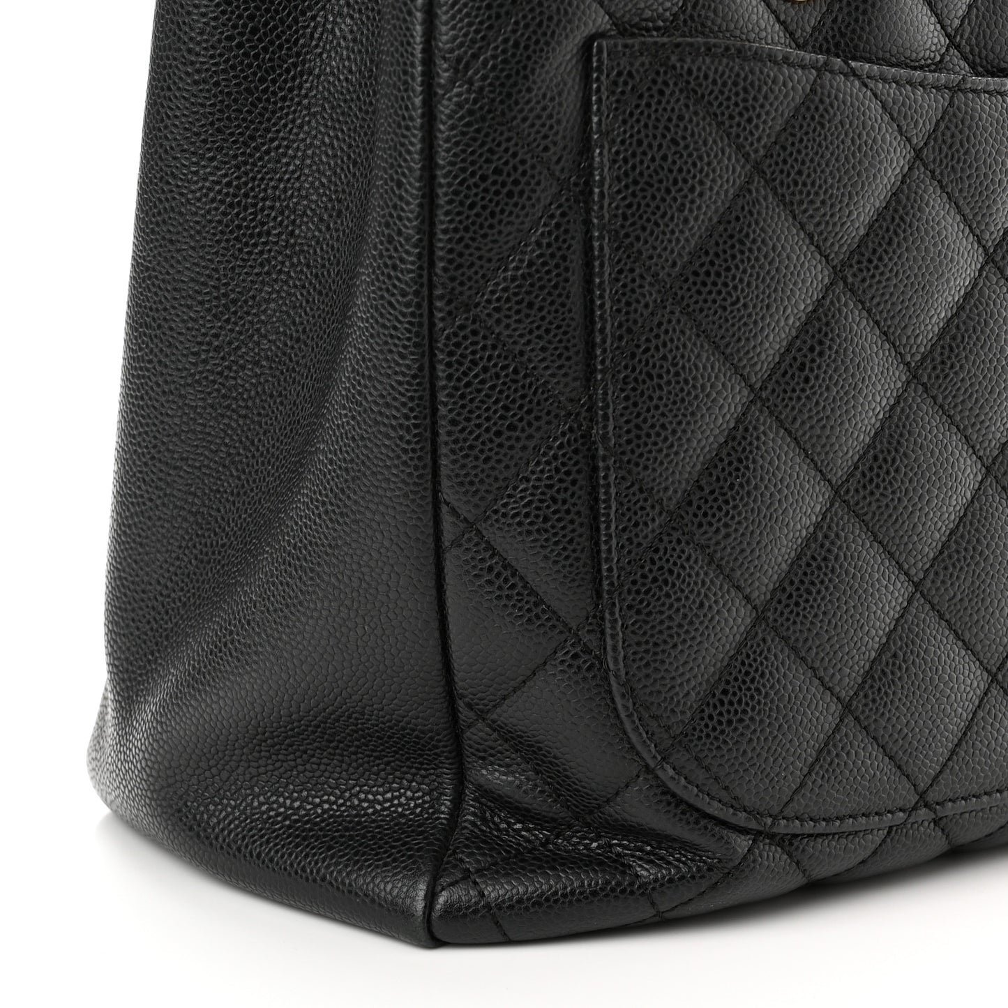 Caviar Quilted Grand Shopping Tote GST Black