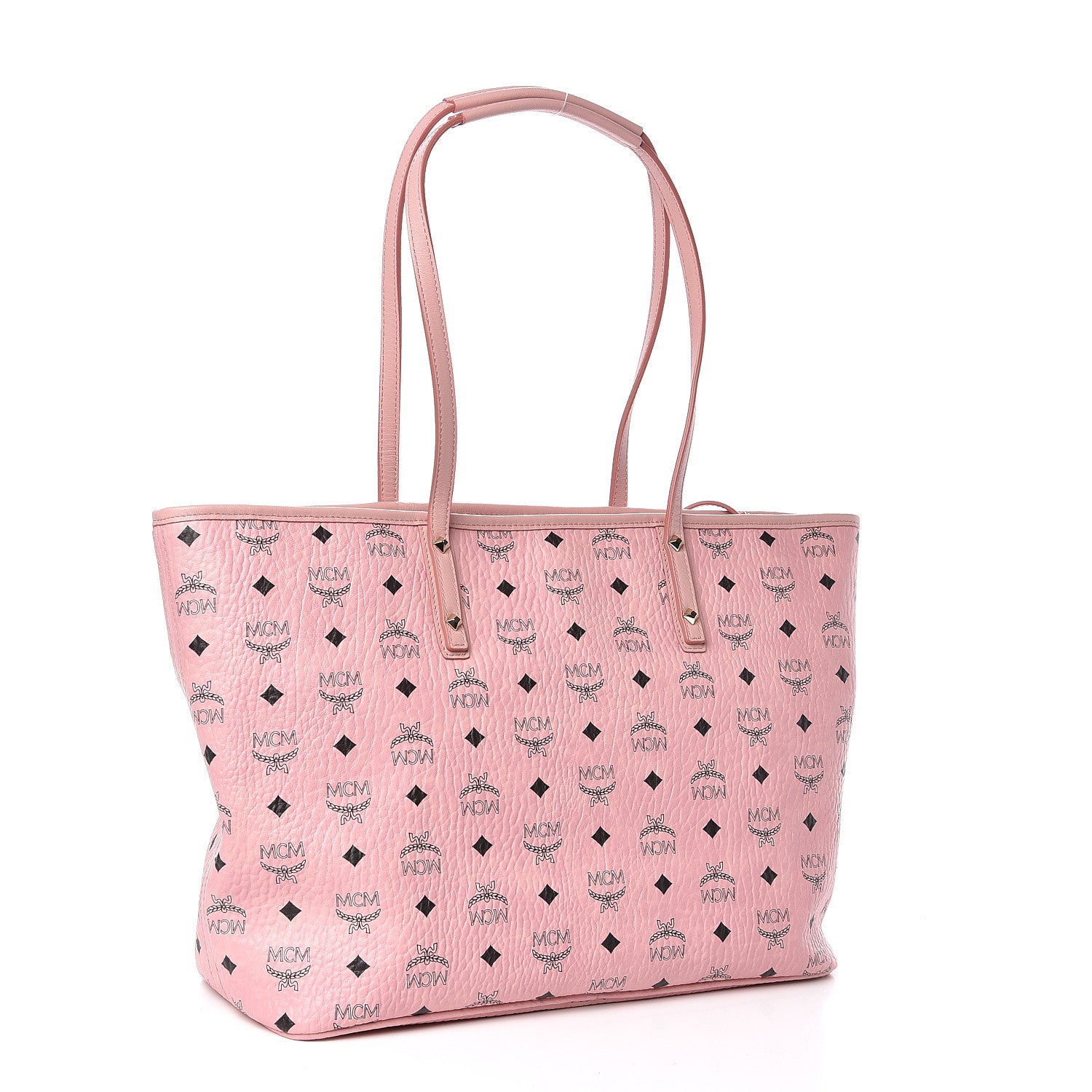 MCM Visetos Medium Anya Shopper Tote Light Pink 3 of 10