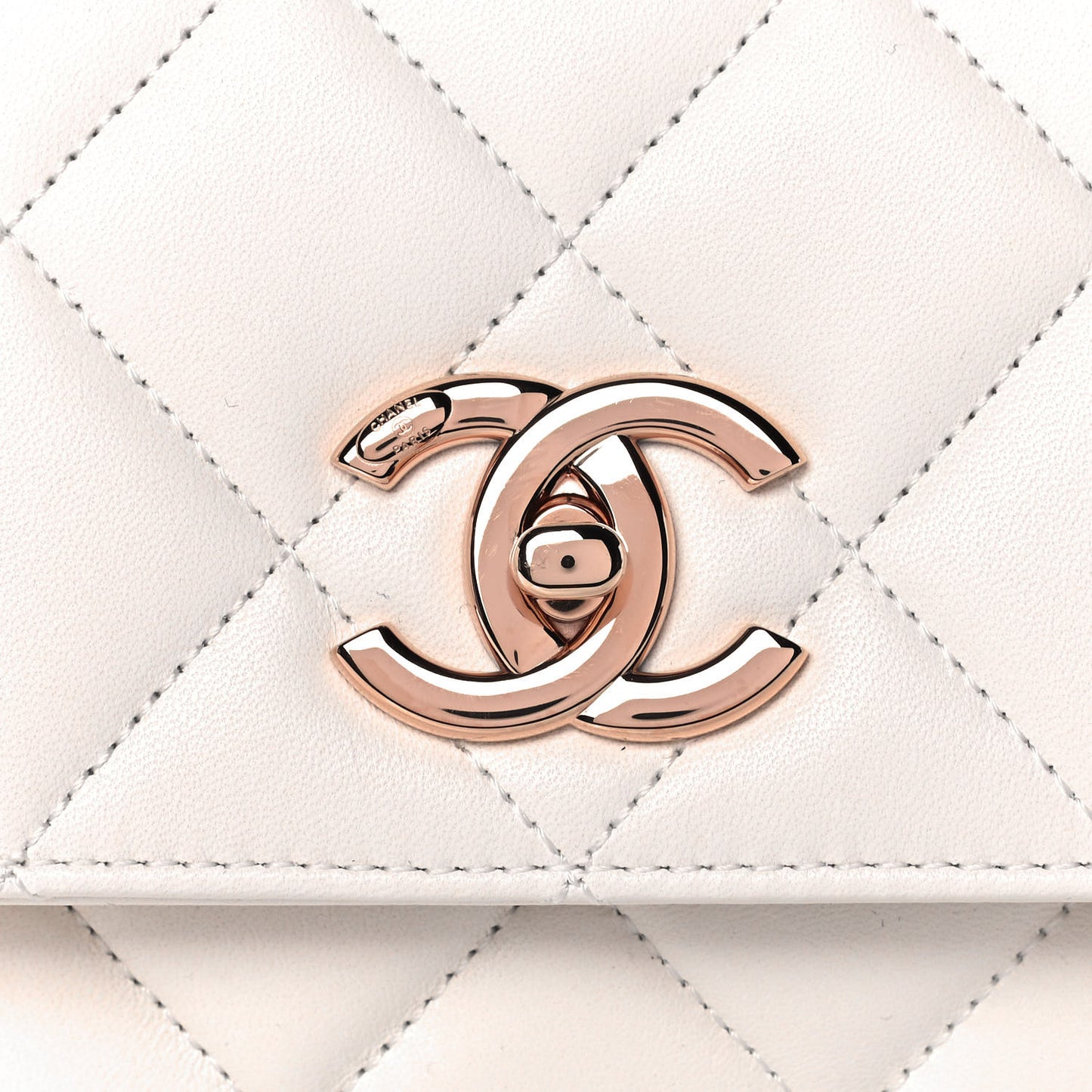 Lambskin Quilted Small Trendy CC Dual Handle Flap Bag White