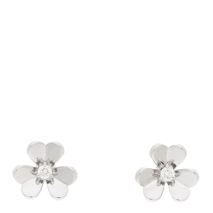 Van Cleef & Arpels 18K White Gold Diamond Mini Frivole Earrings 1 of 4