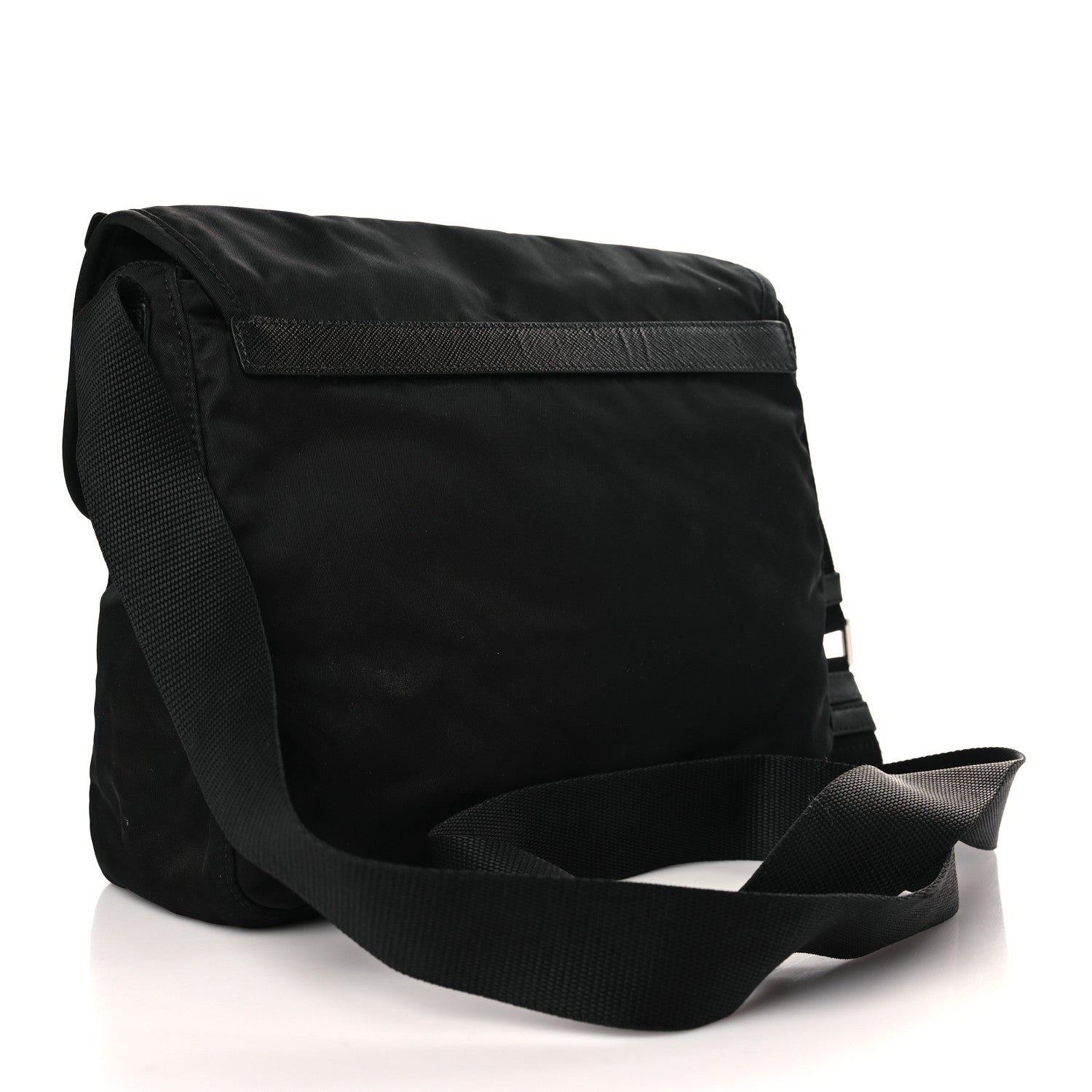 Prada Tessuto Nylon Saffiano Small Vela Messenger Black 3 of 9