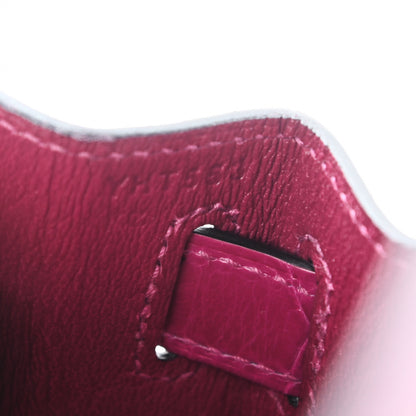 Hermes Shiny Niloticus Crocodile Kelly Sellier 28 Rose Scheherazade 7 of 11