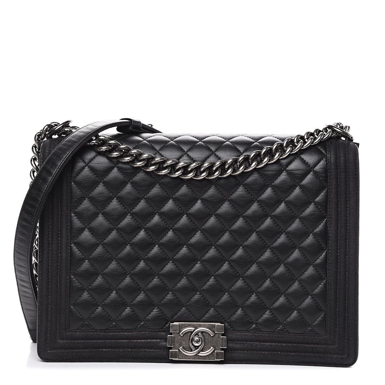 Chanel Calfskin Quilted Large Boy Flap Black 1 of 14