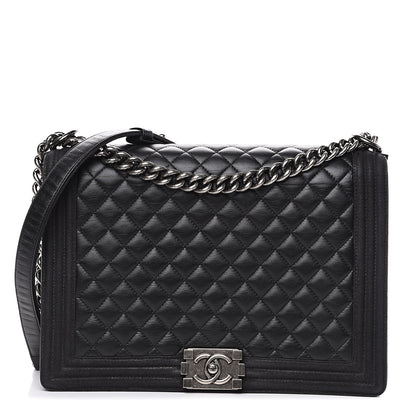 Chanel Calfskin Quilted Large Boy Flap Black 1 of 14