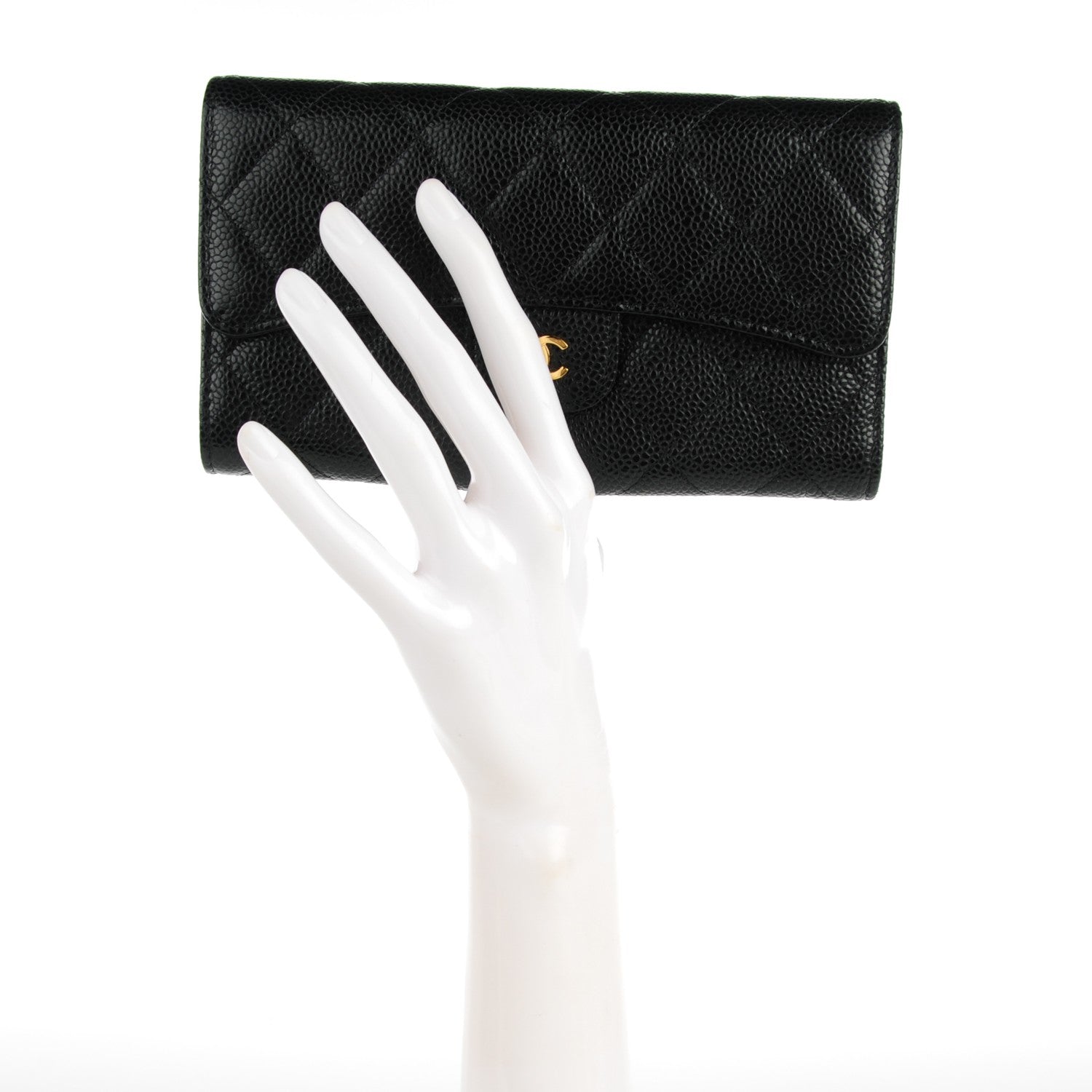 Chanel Caviar Quilted Large Flap Wallet Black 2 of 8