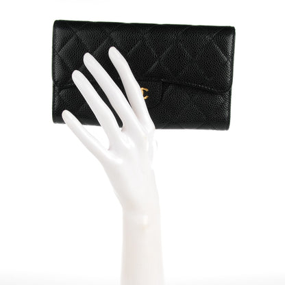 Chanel Caviar Quilted Large Flap Wallet Black 2 of 8