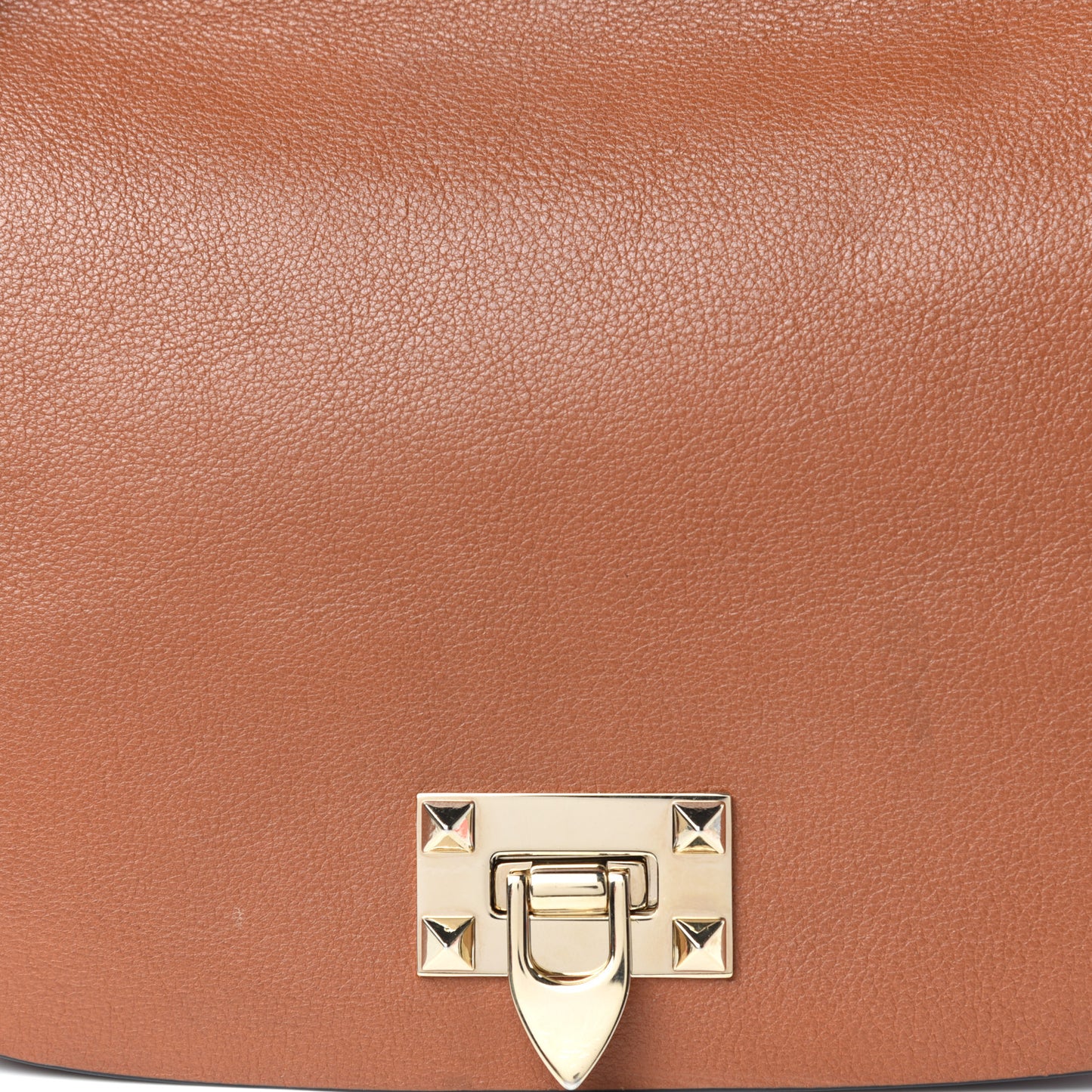Grained Calfskin Rockstud Saddle Bag Selleria