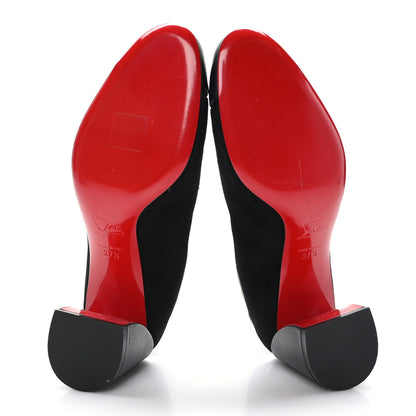 Christian Louboutin Suede Calfskin Miss Duvette 55mm Cap Toe Pumps 37.5 Black 5 of 8