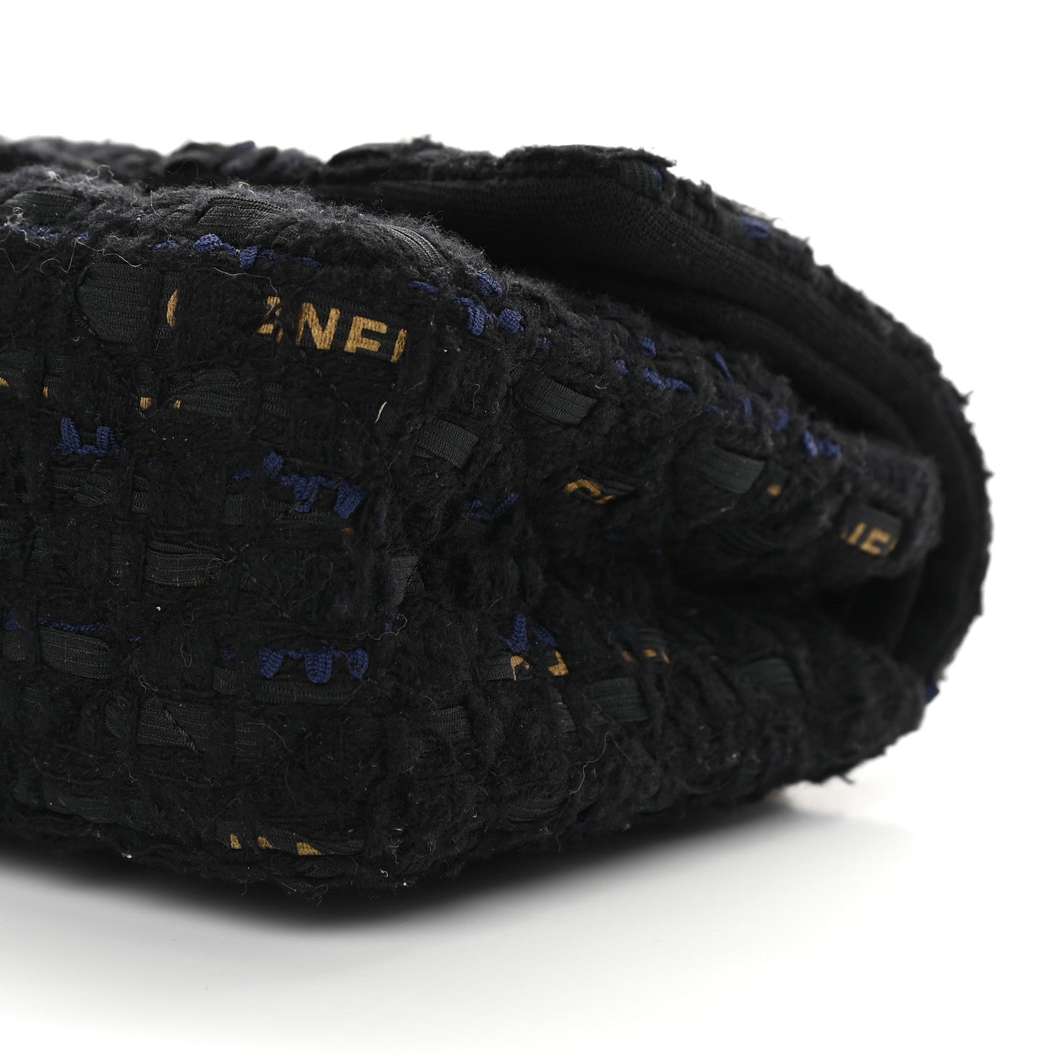Chanel Tweed Quilted 2.55 Reissue 225 Flap Black Gold Navy 9 of 9