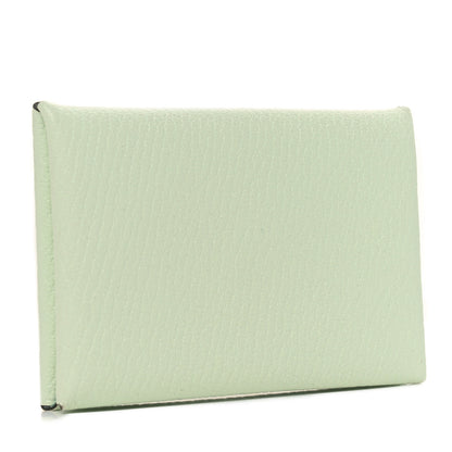Hermes Chevre Mysore Verso Calvi Card Case Vert Fizz Bleu Zephyr 3 of 7