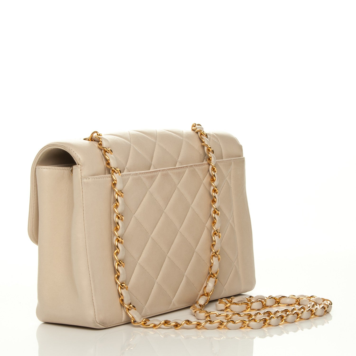 Chanel Lambskin Quilted Medium Single Flap Beige 3 of 8