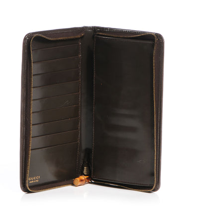 Gucci Leather Zip Around Bamboo Wallet Brown 12 of 14