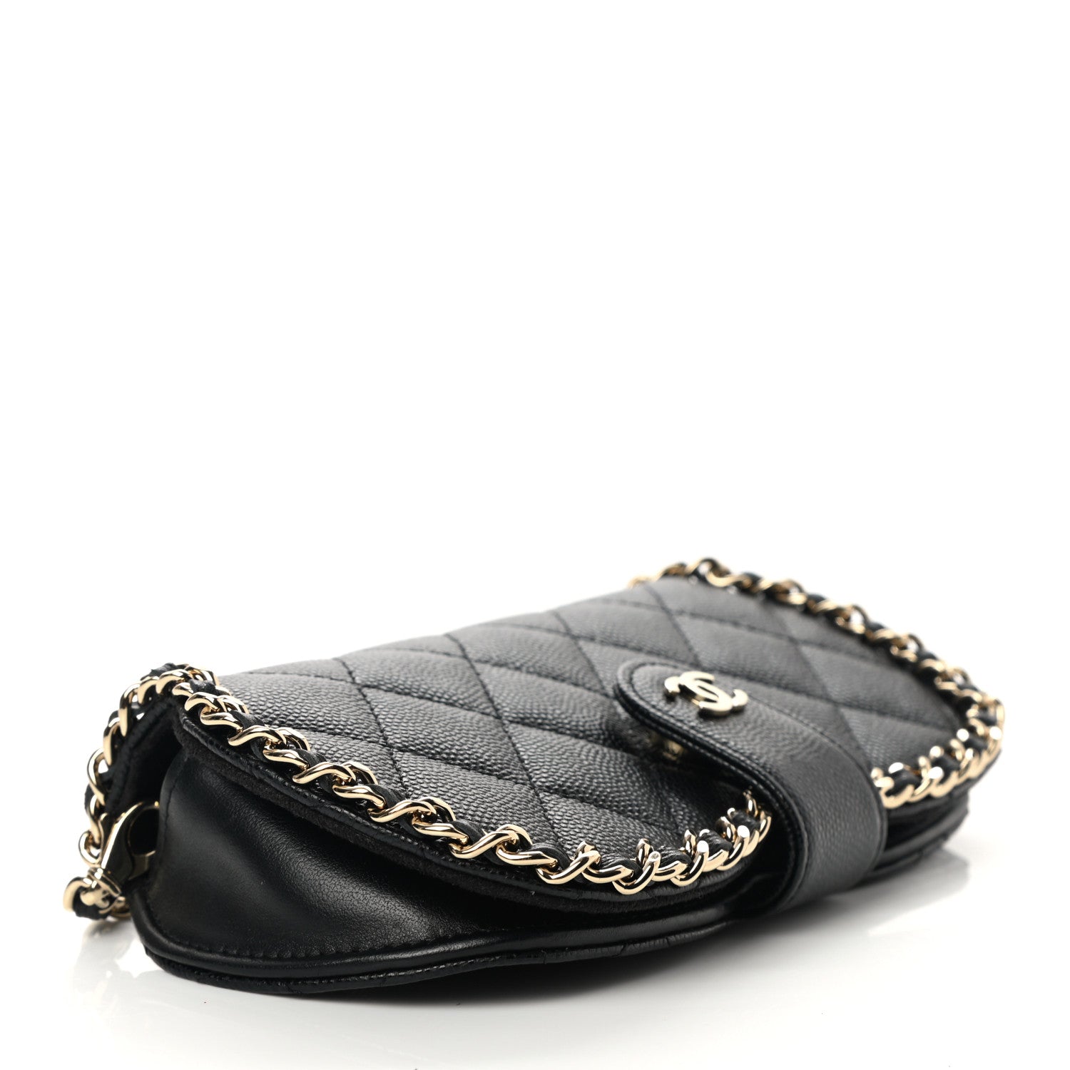 Chanel Caviar Quilted Glasses Case With Chain Black 3 of 8