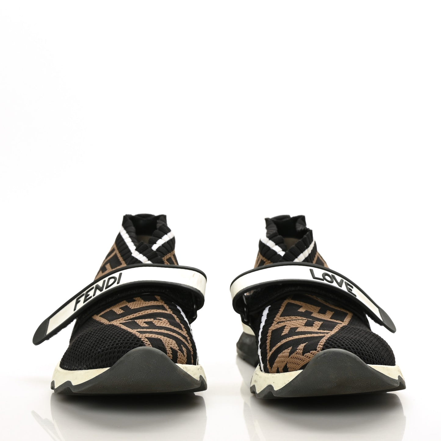 Stretch Yarn FF Stiff Band Rockoko Sneakers 37.5 Black White Tobacco