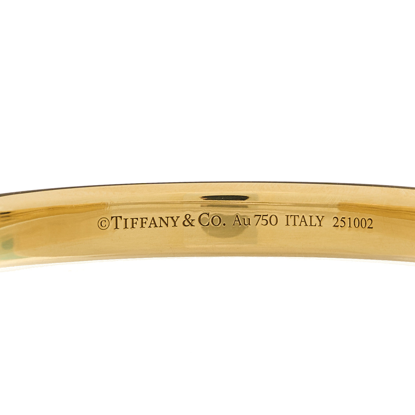 Tiffany 18K Yellow White Gold Tiffany Lock Bangle Bracelet 7 of 10