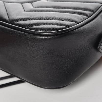 Gucci Calfskin Matelasse Small GG Marmont Chain Shoulder Bag Black 13 of 14