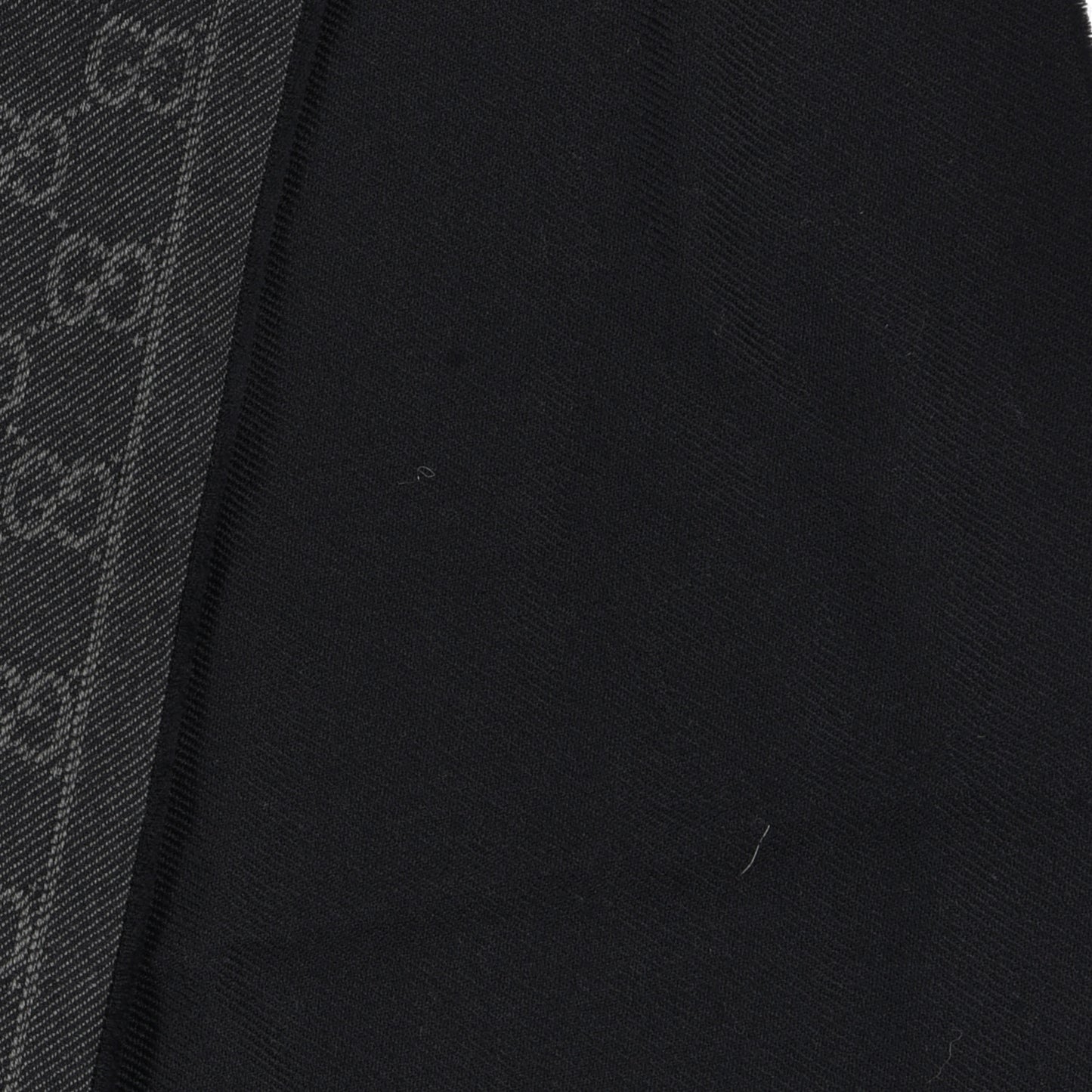 Wool GG Monogram Arliss Fringe Scarf Anthracite Black