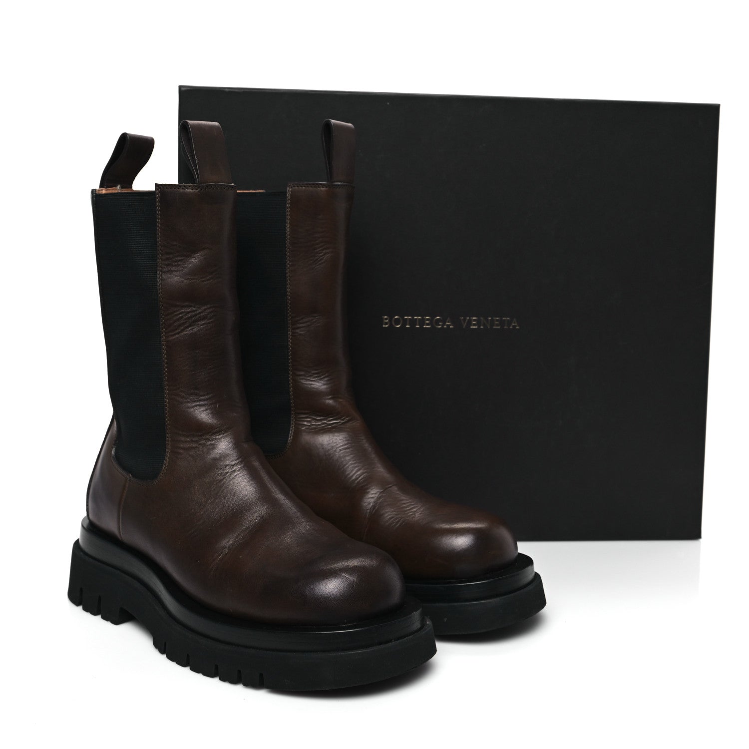 Bottega Veneta Calfskin The Lug Chelsea 55mm Boots 38 Kaki 9 of 9