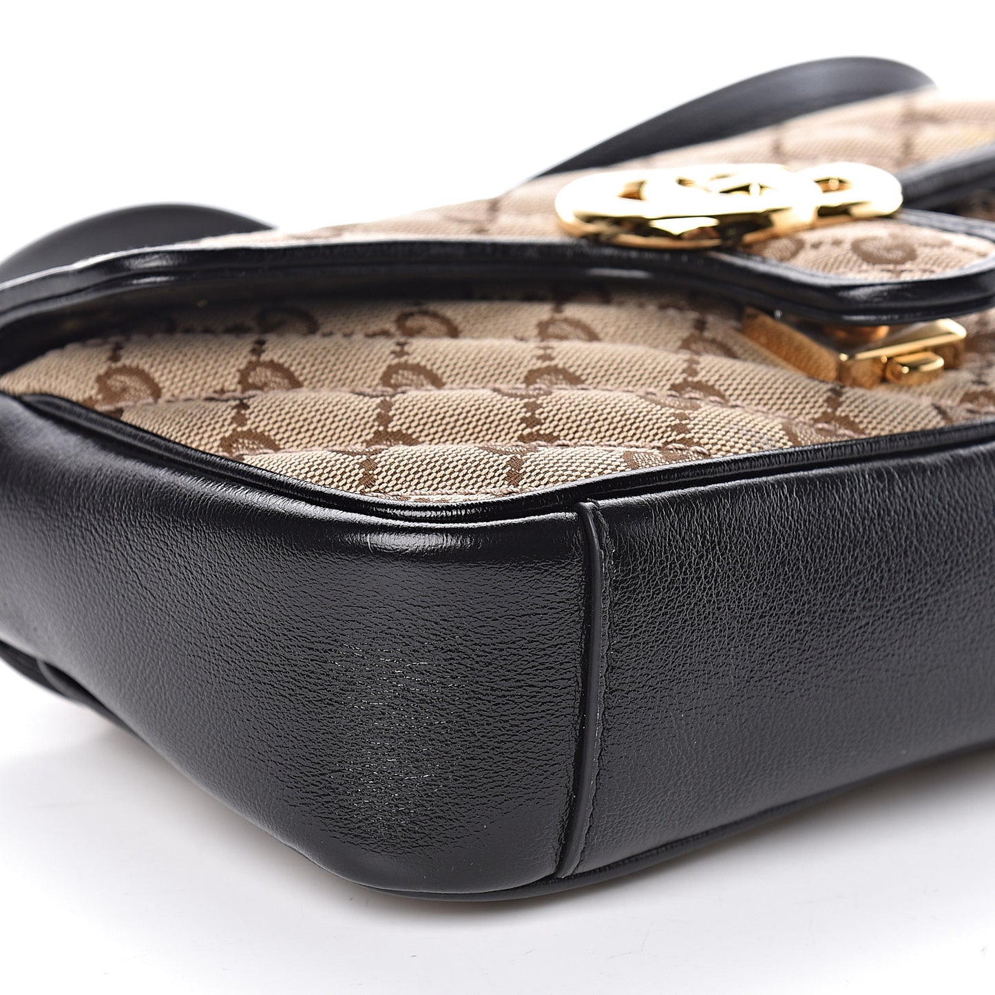 Monogram Matelasse Diagonal Mini GG Marmont Shoulder Bag Beige Black