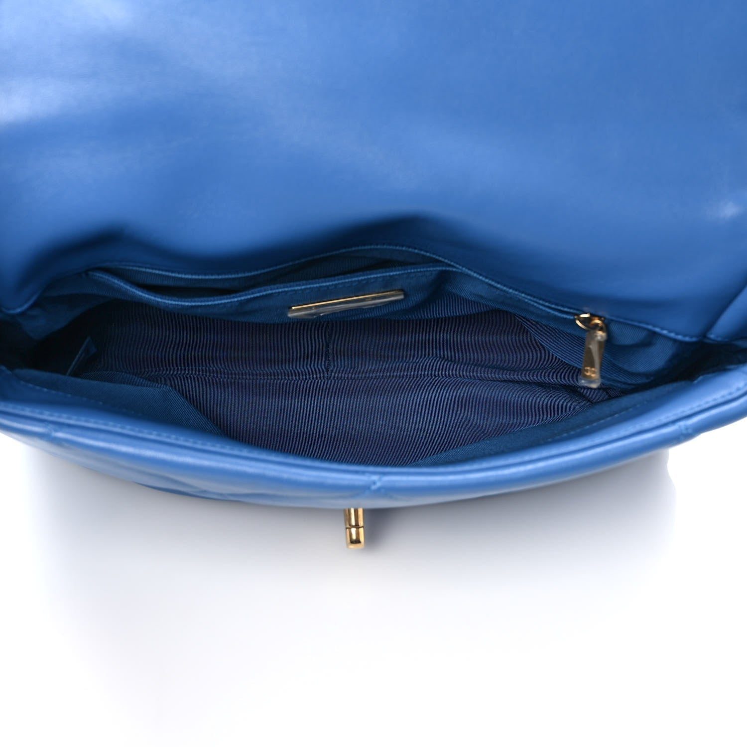 Chanel Lambskin Quilted Large Chanel 19 Flap Blue 5 of 9