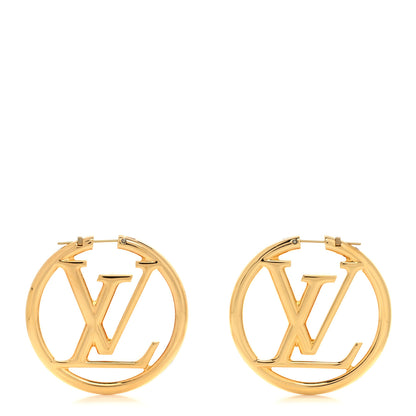 Louis Vuitton Metal Louise Hoop Earrings Gold 1 of 6