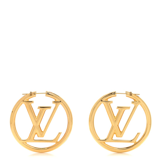 Metal Louise Hoop Earrings Gold