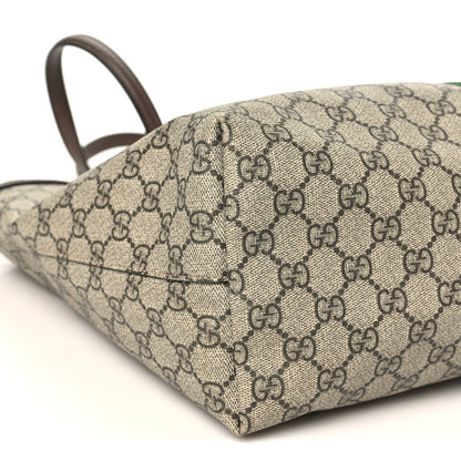 Gucci GG Supreme Monogram Textured Calfskin Web Medium Ophidia Shopping Tote Beige Ebony New Acero 9 of 10