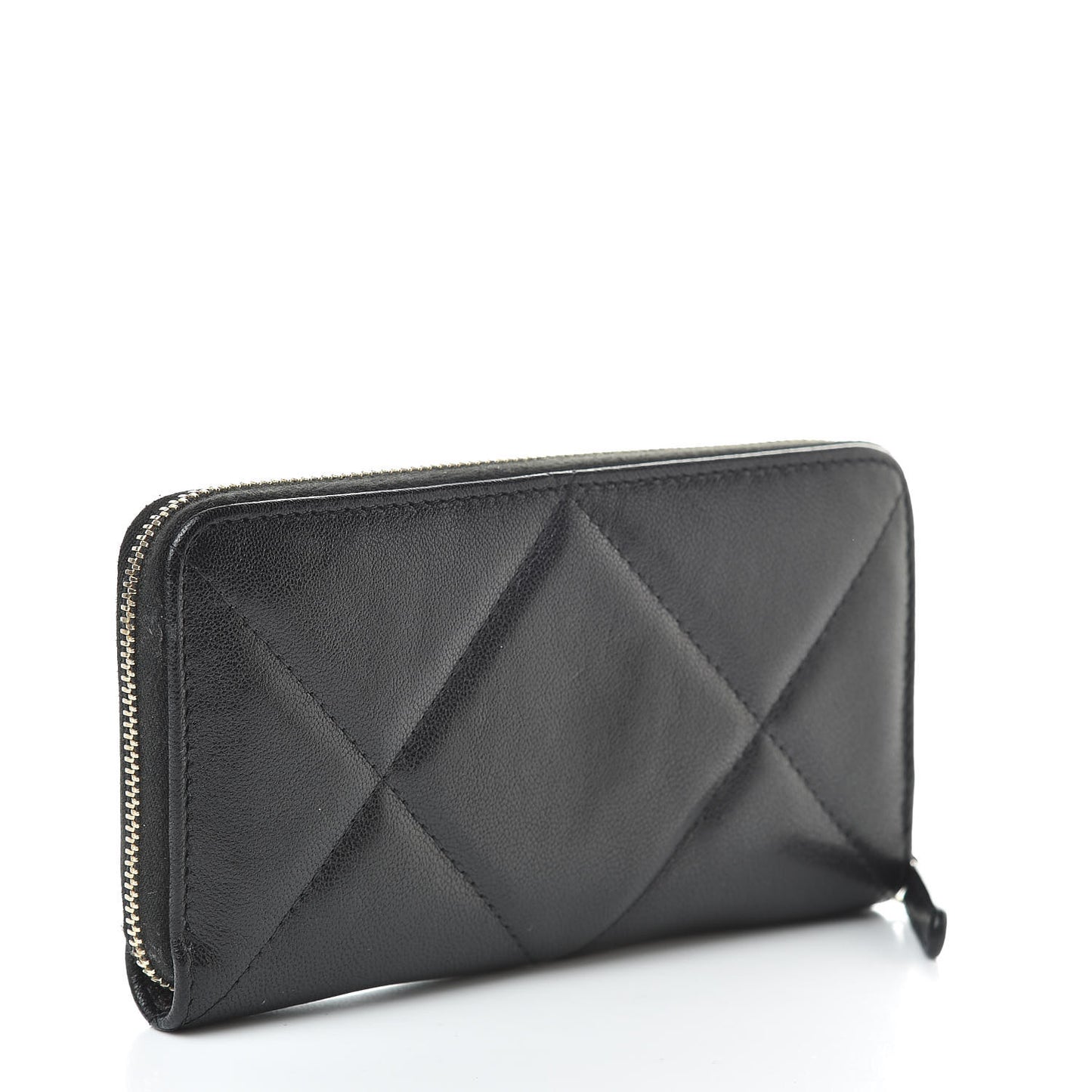 Lambskin Quilted 19 Zipped Wallet Black