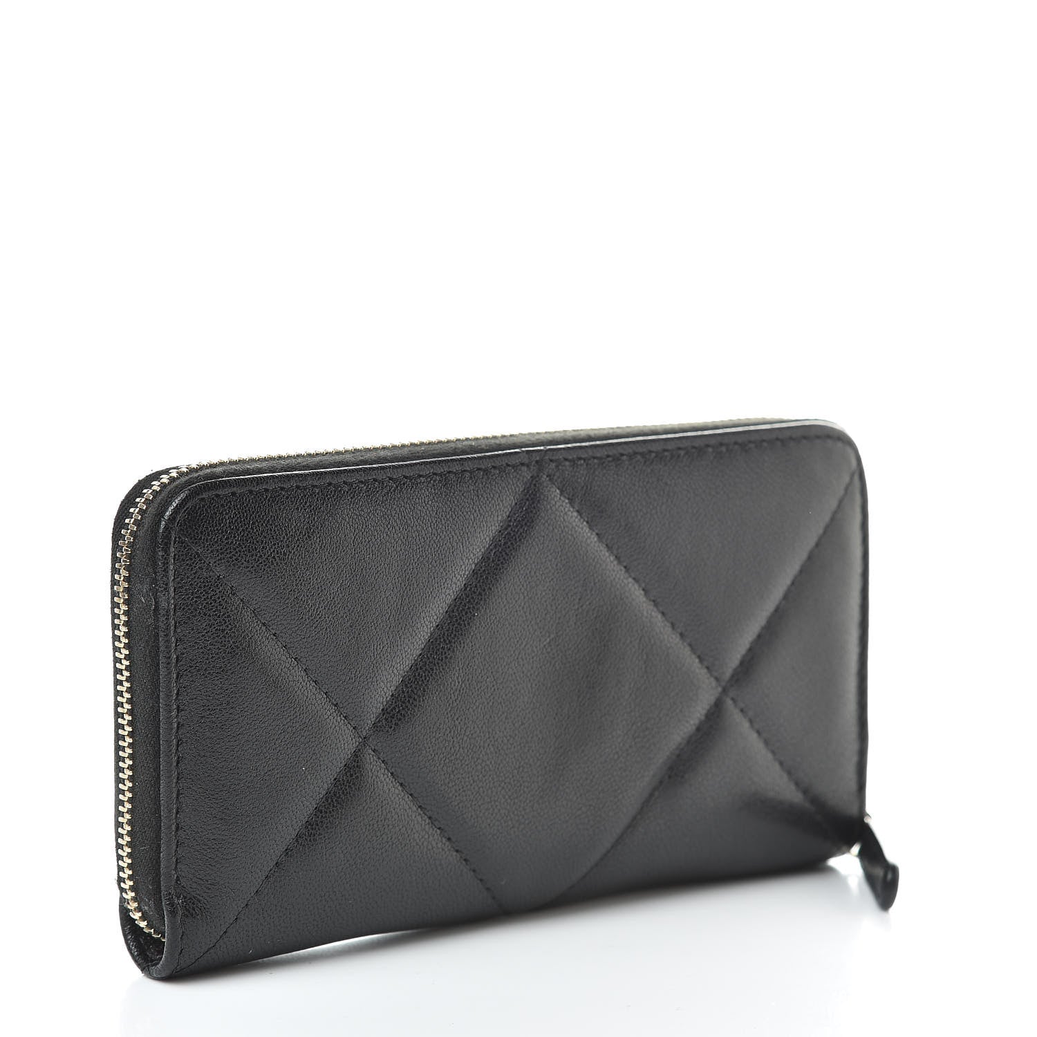 Chanel Lambskin Quilted 19 Zipped Wallet Black 3 of 9