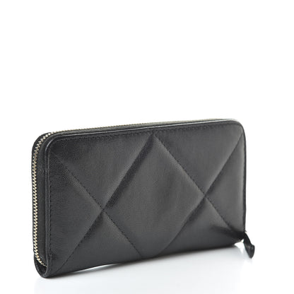Chanel Lambskin Quilted 19 Zipped Wallet Black 3 of 9