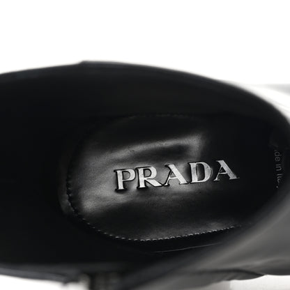 Prada Spazzolato Sfumato Mens Square Toe Ankle Boots 10 Black Argento 8 of 9