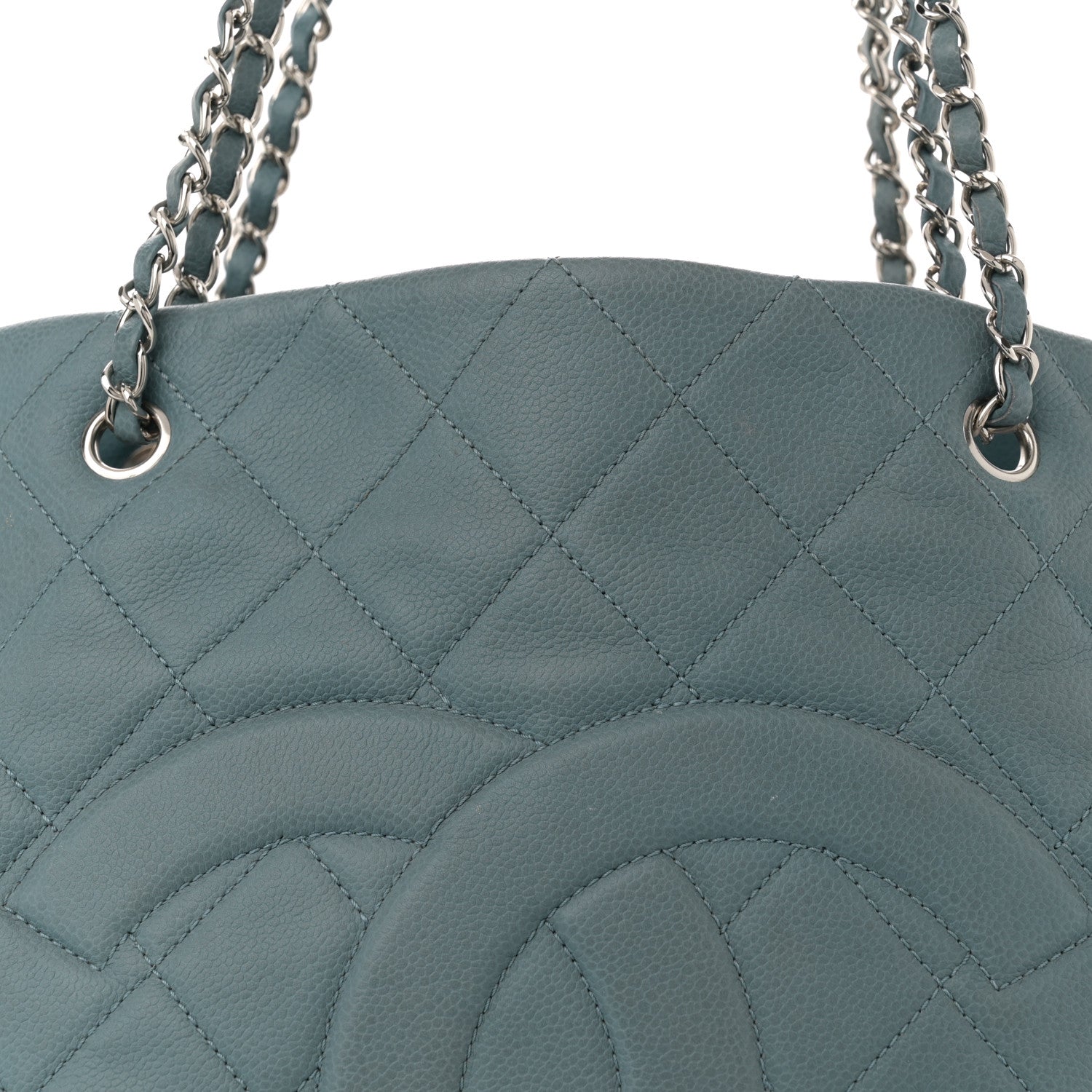 Chanel Caviar Quilted Timeless CC Tote Blue 8 of 15