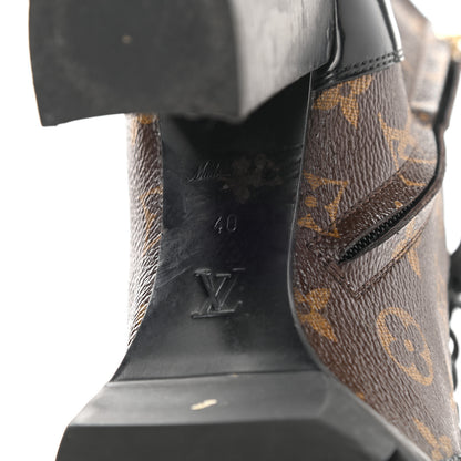 Louis Vuitton Patent Calfskin Monogram Star Trail Ankle Boots 40 Black 6 of 16