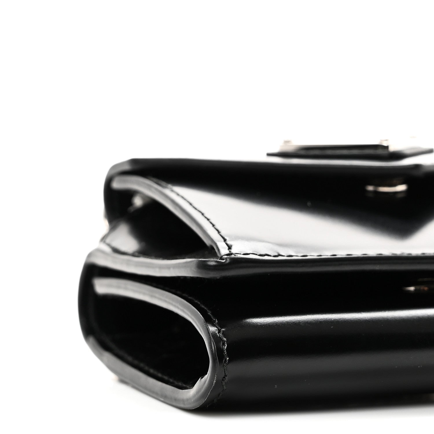 Prada Spazzolato Chain Flap Card Holder Wallet Black 8 of 9