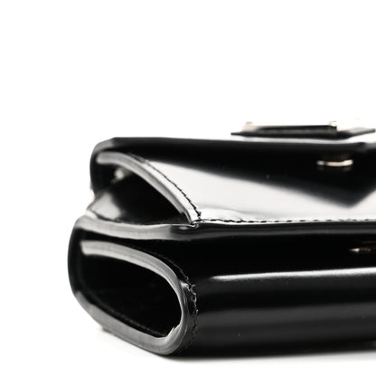 Prada Spazzolato Chain Flap Card Holder Wallet Black 8 of 9
