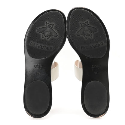 Gucci Calfskin GG Marmont Thong Sandals 39 Mystic White 6 of 8