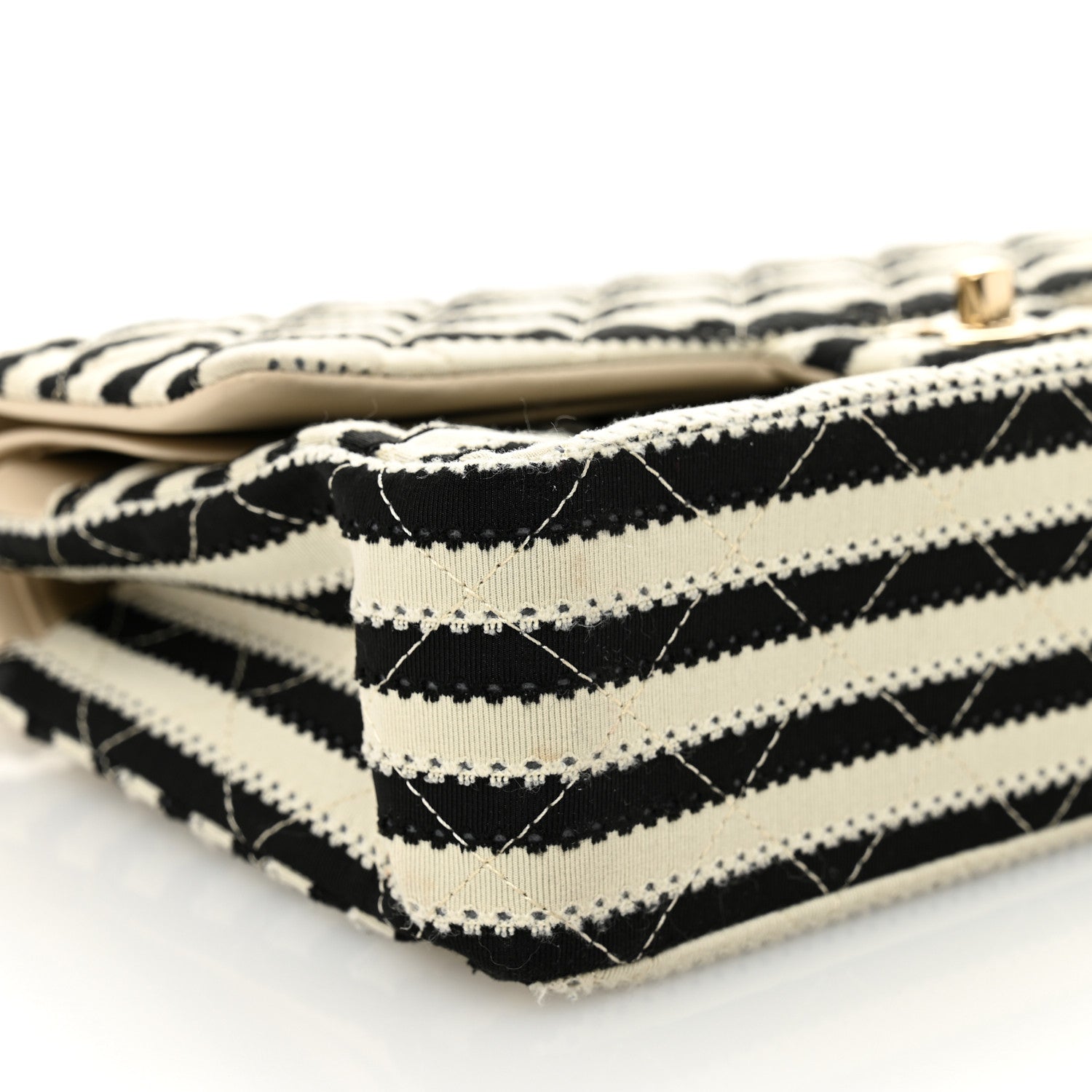 Chanel Jersey Quilted Medium Coco Sailor Flap Black White 9 of 11