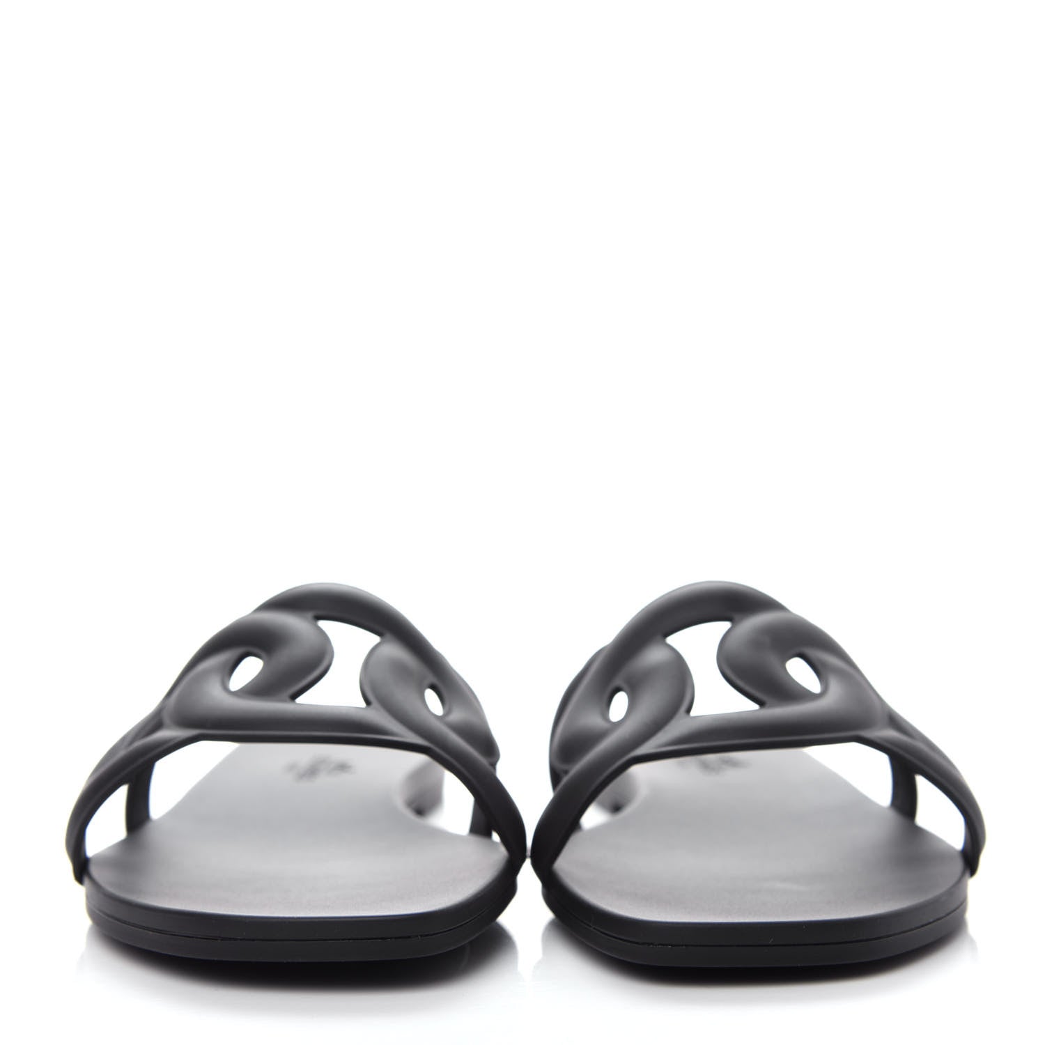 Hermes Rubber Aloha Sandals 36 Black 2 of 11