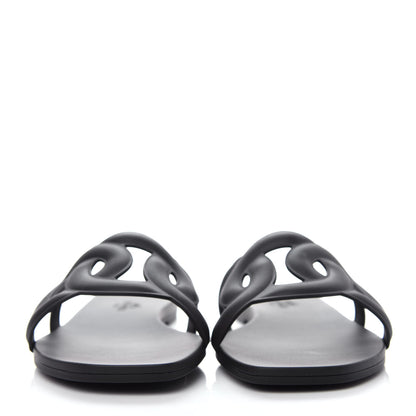 Hermes Rubber Aloha Sandals 36 Black 2 of 11