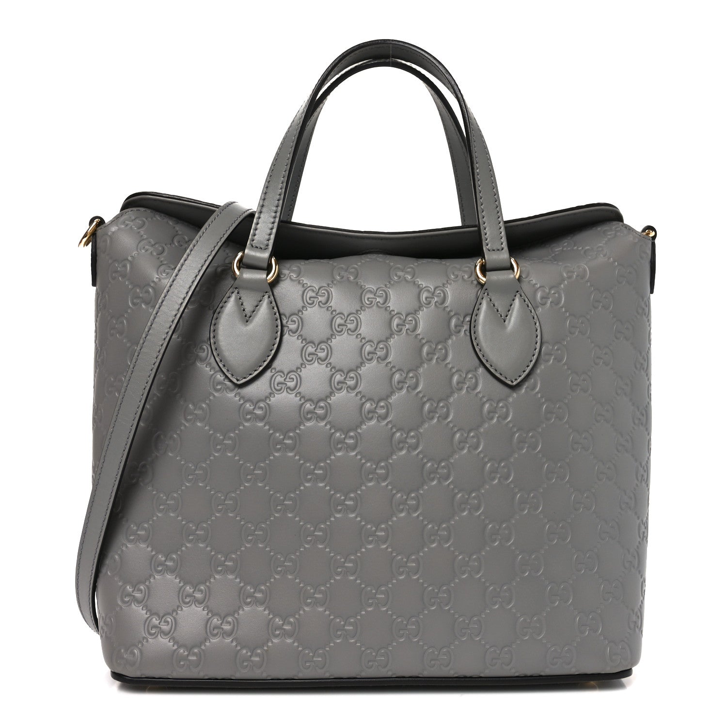 Gucci Guccissima Linea A Foldover Tote Storm Grey 1 of 10