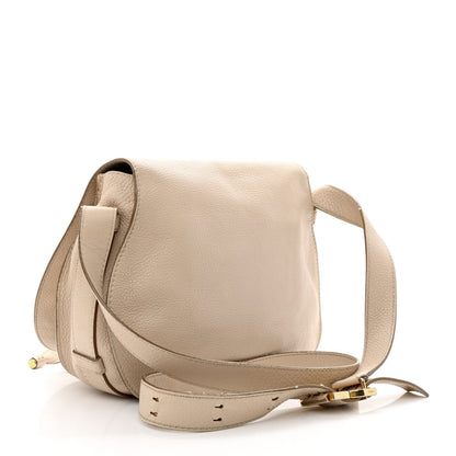 Chloe Grained Calfskin Medium Marcie Saddle Bag Beige 3 of 19