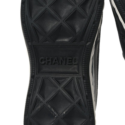 Chanel Velvet Calfskin Mixed Fibers CC Sneakers 38 Black 7 of 10