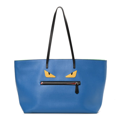 Fendi Vitello Elite Cuoio Monster Buggies Medium Roll Tote Zaffire Black Multicolor Lago 1 of 11